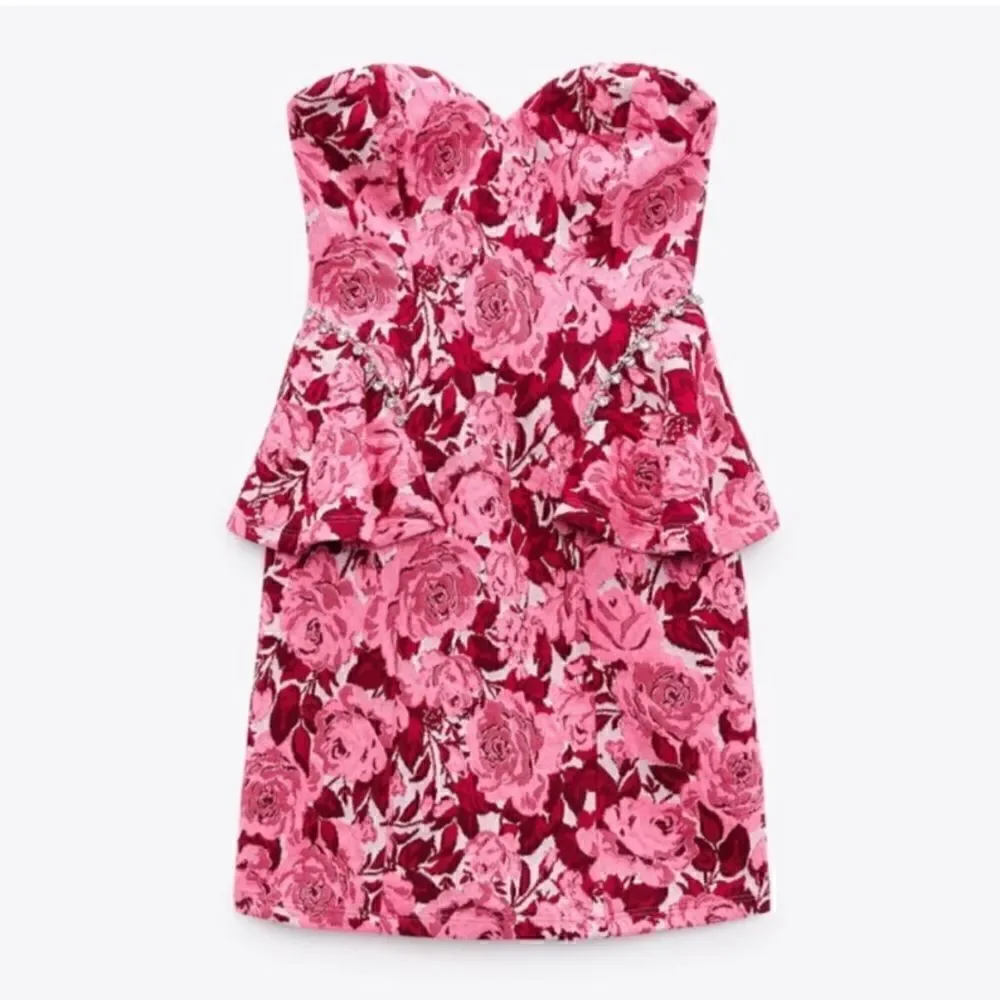 NEW ZARA Floral Jacquard Mini Dress - Picture 1 of 5